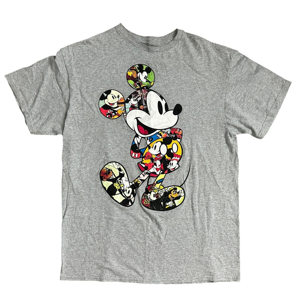 Disney Mickey Mouse "Vintage Scene Me" Retro Heather Grey Shirt Size L